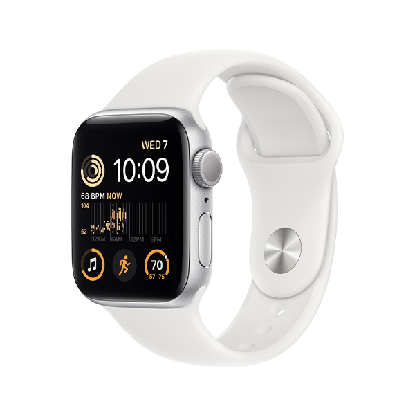 ساعت هوشمند اپل مدل SE 2023 Aluminum 40mm Apple Watch SE 2023 GPS Silver Aluminum Case White Sport Band - 40mm