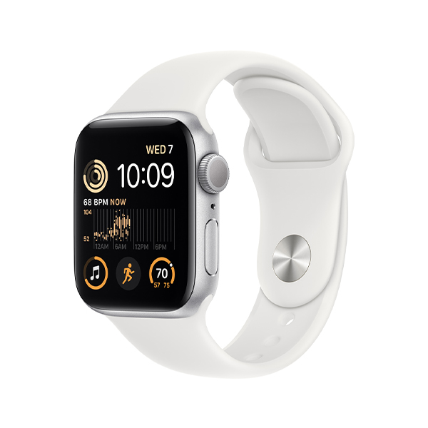 ساعت هوشمند اپل مدل SE 2023 Aluminum 40mm Apple Watch SE 2023 GPS Silver Aluminum 40mm White Sport Band Smart Watch