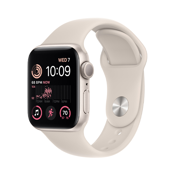 ساعت هوشمند اپل مدل SE 2023 Aluminum 44mm Apple Watch SE 2023 GPS Starlight Aluminum Case Starlight Sport Band - 44mm