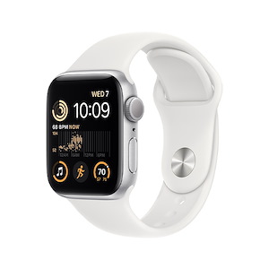 ساعت هوشمند اپل مدل SE 2023 Aluminum 40mm Apple Watch SE 2023 GPS Silver Aluminum 40mm White Sport Band Smart Watch