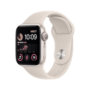 ساعت هوشمند اپل مدل SE 2023 Aluminum 40mm Apple Watch SE 2023 GPS Starlight Aluminum Case Starlight Sport Band - 40mm