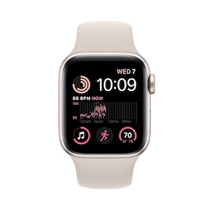 ساعت هوشمند اپل مدل SE 2023 Aluminum 44mm Apple Watch SE 2023 GPS Starlight Aluminum Case Starlight Sport Band - 44mm