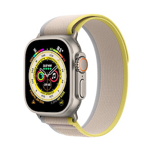 اپل‌واچ اولترا تیتانیوم 2022 Trail Loop سایز 49mm Apple Watch Ultra Titanium 49mm Yellow/Beige Trail Loop Band Smart Watch