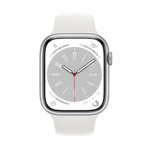 ساعت هوشمند اپل مدل Series 8 Aluminum 45mm Apple Watch Series 8 GPS Silver Aluminum 45mm White Sport Band Smart Watch