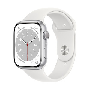 ساعت هوشمند اپل مدل Series 8 Aluminum 45mm Apple Watch Series 8 GPS Silver Aluminum 45mm White Sport Band Smart Watch