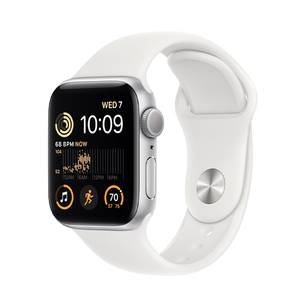 ساعت هوشمند اپل مدل SE 2023 Aluminum 44mm Apple Watch SE 2023 GPS Silver Aluminum 44mm White Sport Band Smart Watch