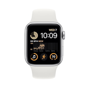 ساعت هوشمند اپل مدل SE 2023 Aluminum 44mm Apple Watch SE 2023 GPS Silver Aluminum 44mm White Sport Band Smart Watch