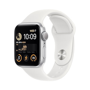 ساعت هوشمند اپل مدل SE 2023 Aluminum 44mm Apple Watch SE 2023 GPS Silver Aluminum 44mm White Sport Band Smart Watch