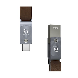 فلش مموری آدام المنتس مدل Roma USB-C ظرفیت 64 گیگابایت Adam Elements Roma 2-in-1 USB-C 64GB Gray USB Flash Drive