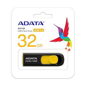 فلش مموری ای‌دیتا مدل UV128 ظرفیت 32 گیگابایت Adata UV128 32GB Black/Yellow USB Flash Drive