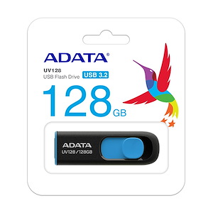 فلش مموری ای‌دیتا مدل UV128 ظرفیت 128 گیگابایت Adata UV128 128GB Black/Blue USB Flash Drive