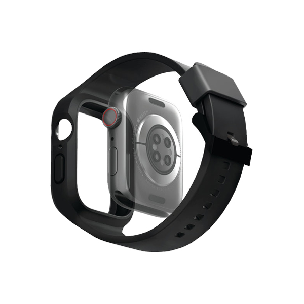 بند یونیک مدل Monos مناسب برای اپل واچ 42/44/45/49 میلی‌متری Uniq Monos Band with Hybrid Protective Case Midnight Black - Apple Watch 45mm