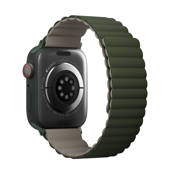 بند یونیک مدل Revix مناسب برای اپل واچ 42/44/45/49 میلی‌متری Uniq Revix Reversible Band Green/Taupe - Apple Watch 45mm