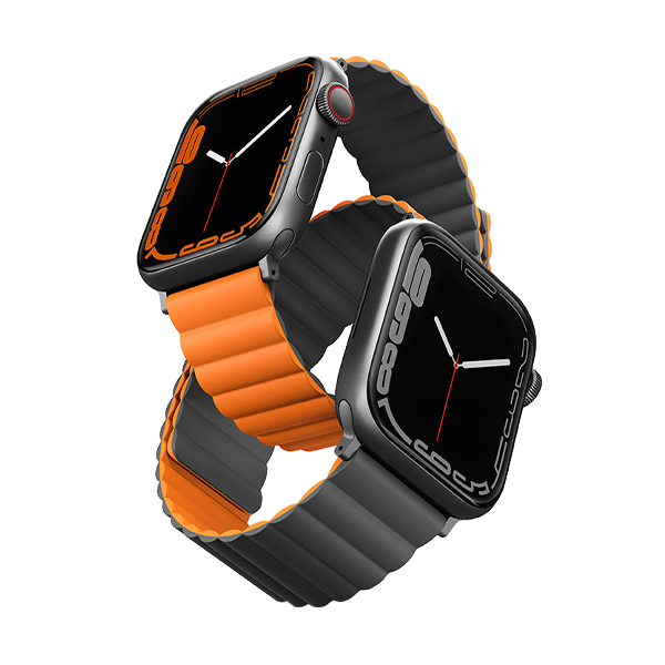 بند یونیک مدل Revix مناسب برای اپل واچ 42/44/45/49 میلی‌متری Uniq Revix Reversible Band Grey/Orange - Apple Watch 45mm