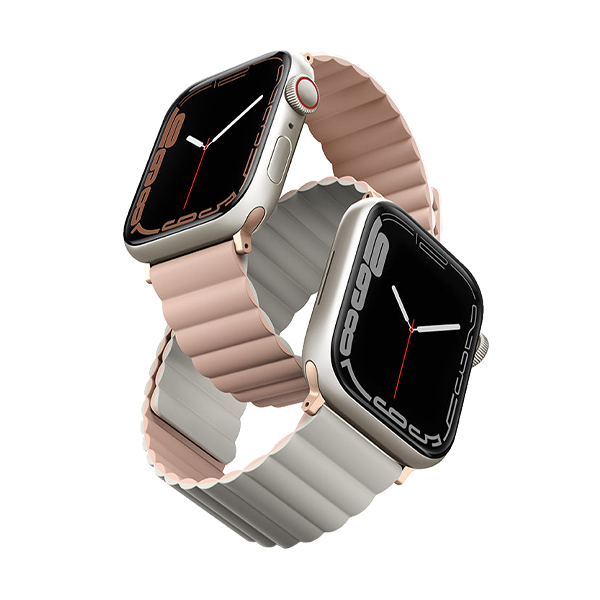 بند اپل‌واچ یونیک مدل Revix سایز 42/44/45/49 میلی‌متری Uniq Revix Pink/Beige Apple Watch 45mm Band