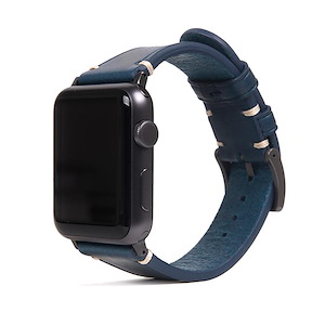 بند اس‌ال‌جی مدل D7 مناسب برای اپل واچ 38/40/41 میلی‌متری SLG D7 Italian Buttero Leather Strap Blue - Apple Watch 41mm