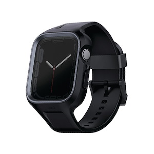 بند یونیک مدل Monos مناسب برای اپل واچ 42/44/45/49 میلی‌متری Uniq Monos Band with Hybrid Protective Case Midnight Black - Apple Watch 45mm