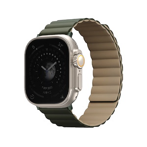 بند اپل‌واچ یونیک مدل Revix سایز 42/44/45/49 میلی‌متری Uniq Revix Moss Green/Tan Apple Watch 49mm Band