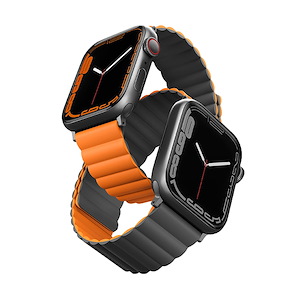 بند اپل‌واچ یونیک مدل Revix سایز 42/44/45/49 میلی‌متری Uniq Revix Grey/Orange Apple Watch 45mm Band