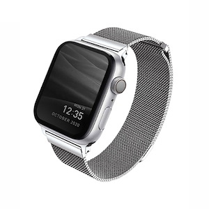 بند اپل‌واچ یونیک مدل Dante سایز 42/44/45/49 میلی‌متری Uniq Dante Silver Apple Watch 45mm Band