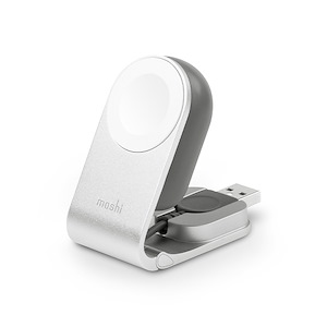 شارژر موشی مدل Flekto Moshi Flekto Compact Folding Apple Watch Charger Silver