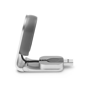 شارژر موشی مدل Flekto Moshi Flekto Compact Folding Apple Watch Charger Silver