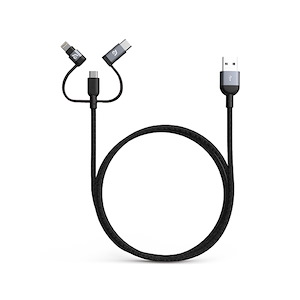 کابل آدام المنتس PeAk II Trio 3-in-1 طول 1.2 متر ADAM elements PeAk II Trio 3-in-1 Cable Black - 1.2m