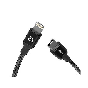 کابل USB-C به Lightning آدام المنتس مدل PeAk II طول 20 سانتی‌متر ADAM elements PeAk II USB-C to Lightning 20cm Black Cable