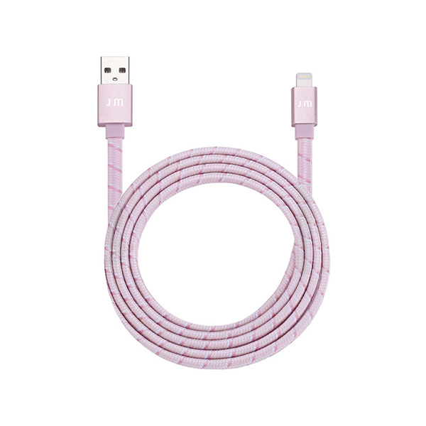 کابل USB به Lightning جاست موبایل مدل AluCable Flat Braided طول 1.2 متر Just Mobile AluCable Flat Braided USB to Lightning 1.2m Rose Gold Cable