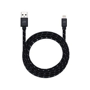 کابل USB به Lightning جاست موبایل مدل AluCable Flat Braided طول 1.2 متر Just Mobile AluCable Flat Braided USB to Lightning 1.2m Black Cable