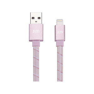 کابل USB به Lightning جاست موبایل مدل AluCable Flat Braided طول 1.2 متر Just Mobile AluCable Flat Braided USB to Lightning 1.2m Rose Gold Cable