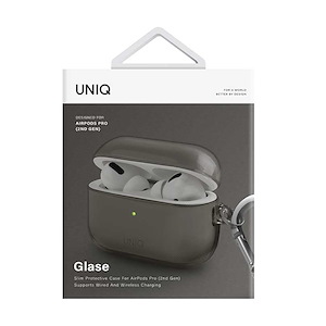 قاب ایرپاد پرو 2 یونیک مدل Glase Uniq Glase Smoke AirPods Pro 2 Case