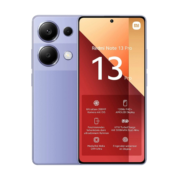 گوشی موبایل شیائومی مدل Redmi Note 13 Pro 4G ظرفیت 128 گیگابایت Xiaomi Redmi Note 13 Pro 4G 8GB RAM 128GB Lavender Purple Mobile Phone