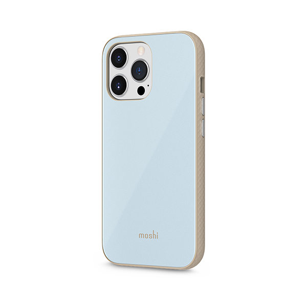 قاب آیفون 13Pro موشی مدل iGlaze Slim Hardshell Moshi iGlaze Slim Hardshell Adriatic Blue iPhone 13 Pro Case