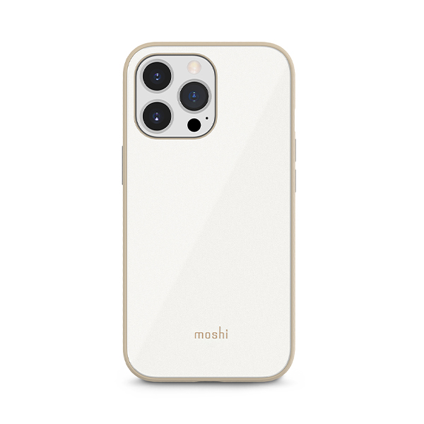 قاب آیفون 13Pro موشی مدل iGlaze Slim Hardshell Moshi iGlaze Slim Hardshell Pearl White iPhone 13 Pro Case