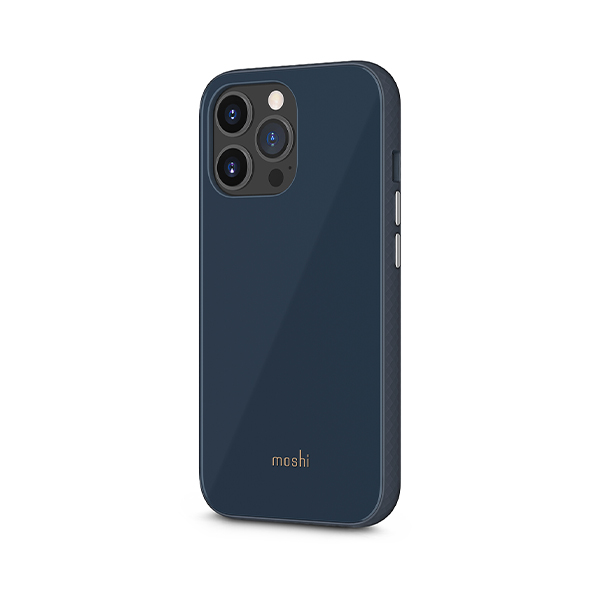 قاب آیفون 13Pro موشی مدل iGlaze Slim Hardshell Moshi iGlaze Slim Hardshell Slate Blue iPhone 13 Pro Case