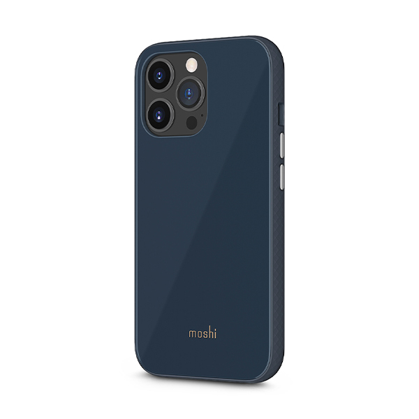 قاب آیفون 13Pro Max موشی مدل iGlaze Slim Hardshell Moshi iGlaze Slim Hardshell Slate Blue iPhone 13 Pro Max Case