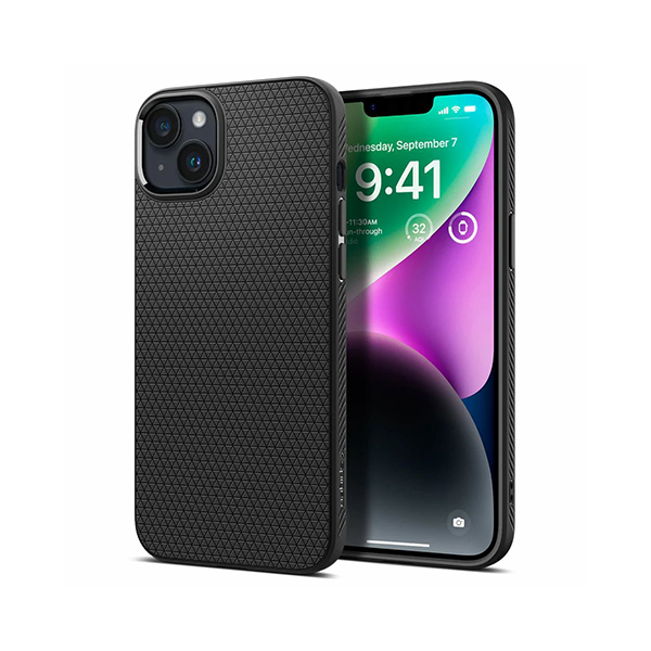 قاب آیفون 14 اسپیگن مدل Liquid Air Spigen Liquid Air Matte Black iPhone 14 Case