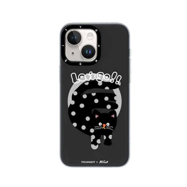 قاب آیفون 13 یانگکیت مدل MiGu Polka Dot Cat YOUNGKIT MiGu Polka Dot Cat Black iPhone 13 Case