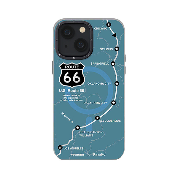 قاب آیفون 13 یانگکیت مدل RoadRV Slim Thin Matte YOUNGKIT RoadRV Slim Thin Matte Route 66 iPhone 13 Case