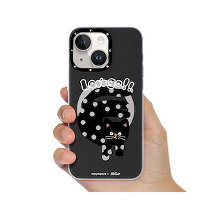 قاب آیفون 13 یانگکیت مدل MiGu Polka Dot Cat YOUNGKIT MiGu Polka Dot Cat Black iPhone 13 Case