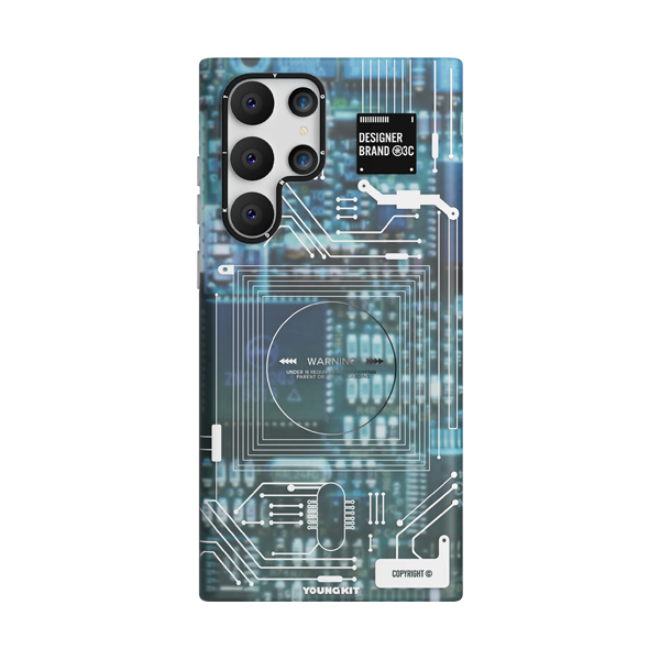 قاب گلکسی S23 Ultra یانگکیت مدل Futuristic Circuit Board YOUNGKIT Futuristic Circuit Board Blue Samsung Galaxy S23 Ultra Case