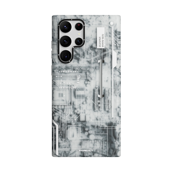 قاب گلکسی S23 Ultra یانگکیت مدل Futuristic Circuit Board YOUNGKIT Futuristic Circuit Board White Samsung Galaxy S23 Ultra Case