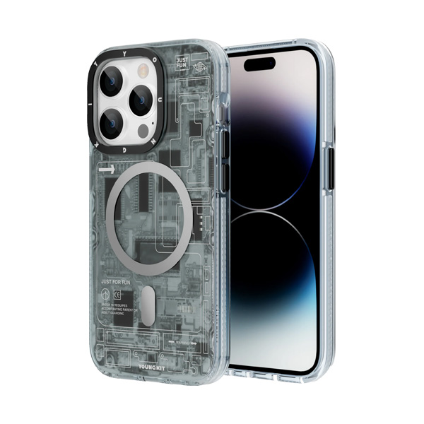 قاب آیفون 13Pro Max یانگکیت مدل Futuristic Circuit Board YOUNGKIT Futuristic Circuit Board Grey iPhone 13 Pro Max Case