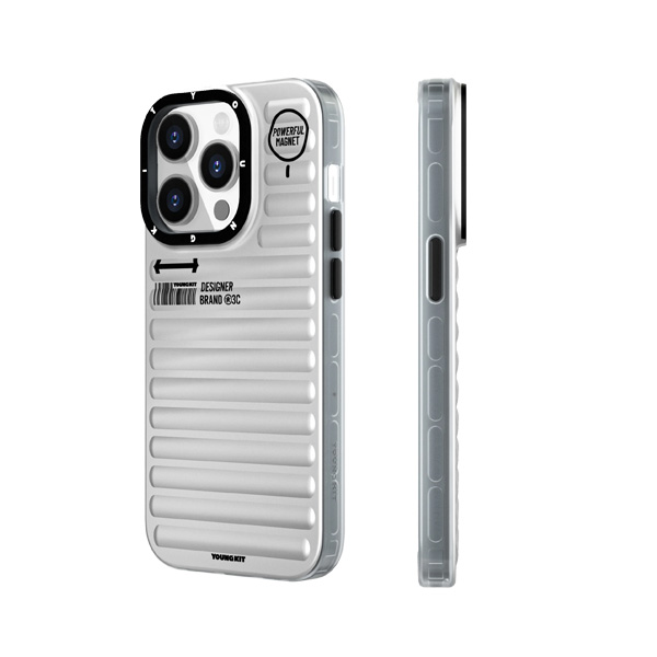 قاب آیفون 14Pro یانگکیت مدل True Color Luggage-Inspired YOUNGKIT True Color Luggage-Inspired Pearl Silver iPhone 14 Pro Case