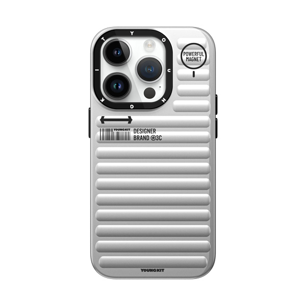 قاب آیفون 13Pro Max یانگکیت مدل True Color Luggage-Inspired YOUNGKIT True Color Luggage-Inspired Pearl Silver iPhone 13 Pro Max Case