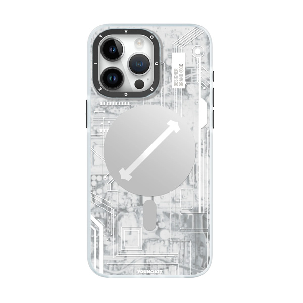 قاب آیفون 15Pro Max یانگکیت مدل Futuristic Circuit Board YOUNGKIT Futuristic Circuit Board White iPhone 15 Pro Max Case