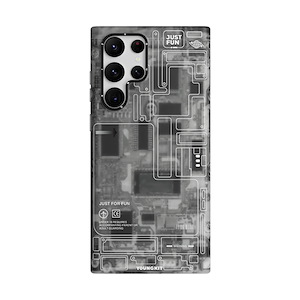 قاب گلکسی S23 Ultra یانگکیت مدل Futuristic Circuit Board YOUNGKIT Futuristic Circuit Board Grey Samsung Galaxy S23 Ultra Case