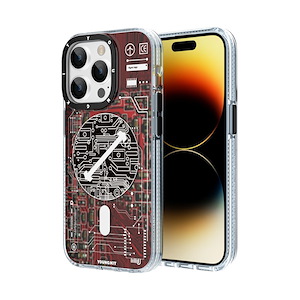 قاب آیفون 13Pro Max یانگکیت مدل Futuristic Circuit Board YOUNGKIT Futuristic Circuit Board Red iPhone 13 Pro Max Case