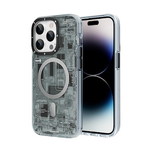 قاب آیفون 13Pro Max یانگکیت مدل Futuristic Circuit Board YOUNGKIT Futuristic Circuit Board Grey iPhone 13 Pro Max Case